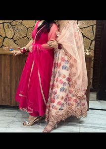 Vibrant Pink Kurta Set with Dupatta