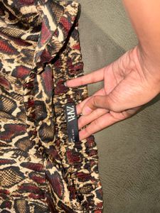 Zara Statement Snake Print Maxi Skirt