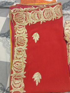 Elegant Saree with Gold Border