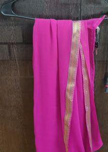 vibrant pink with blue half saree