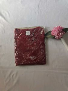 Maroon arround-Neck T-Shirt👚