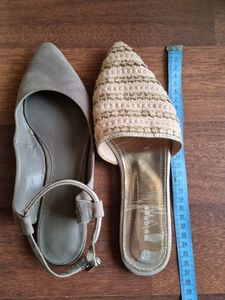 Preloved Set 2 Charles&amp;Keith Melange Flats Sandal