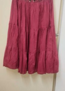 Party Wear Rust Embellished Ethnic Skirt