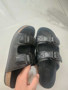 NEEMAN'S - Black Double Strap Comfort Sandals