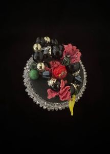 Blown glass charm n crystal bracelet combo