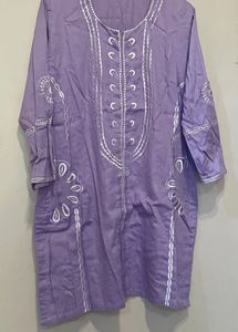 Hand Embroidered Lavender Kurta