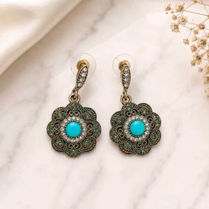 Vintage Antique Turquoise Stone Earrings