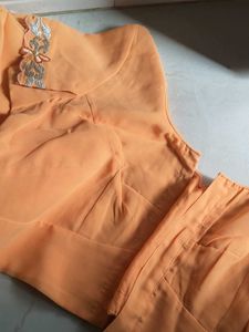 Orange Embroidered Saree