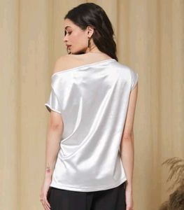Shein Cute Asymmetric Neck Extended Sleeve Top