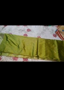 Vibrant Green silk  Saree with Gold zari Weave