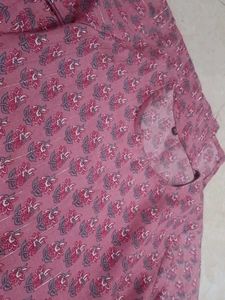 Ethnic Kurta Set - Pink Floral Print