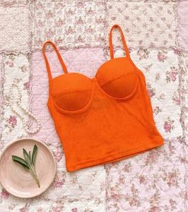 Orange Ribbed Tank Top