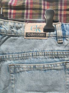 CALVIN KLEIN Light Wash Wide Leg Jeans