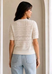 Chic White Knit Top🤍