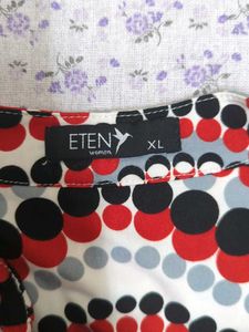 Vibrant Polka Dot Print Tunic Top
