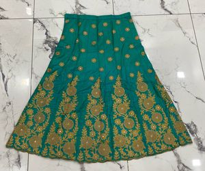 Embellished Teal &amp; Pink Lehenga Choli Set