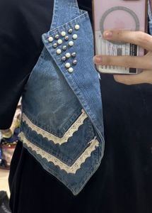 Denim Pearl Vest