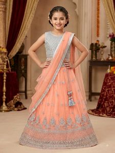 Designer Peach Lehenga Choli