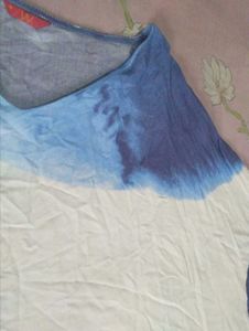 Blue Tie-Dye Asymmetrical Dress