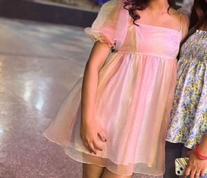 Sheer Puff Sleeve Mini Dress