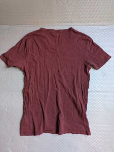 Men's Maroon V-Neck T-Shirt