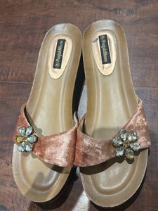 Elegant Embellished Velvet Slides