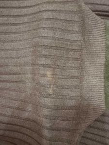 Brown Ribbed Knit Dress
