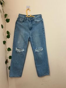 Ripped Knee Denim Jeans