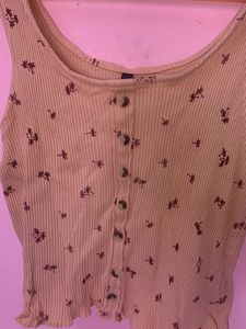 Floral Ribbed Tank Top