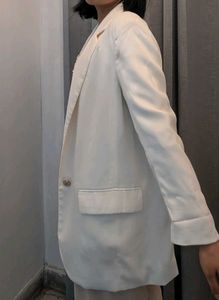 Cream Single Button Blazer