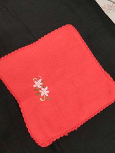 Embroidered Red super Soft microfiber handkerchief
