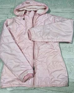 Pink Puffer Jacket with Hoodie