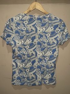 Tommy Hilfiger Blue Paisley V-Neck Tee