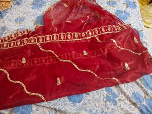 Embroidered maroon Dupatta