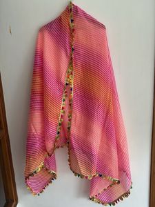 Vibrant Leheriya Dupatta with Tassels