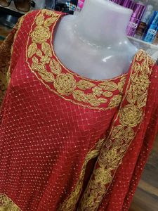 Elegant Red &amp; Gold Ethnic Suit size L