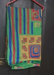 Colorful Geometric Print Saree