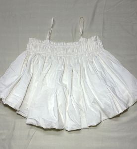 White Ruched Babydoll Top
