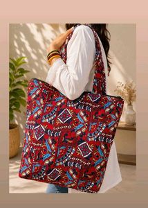 Vibrant Ethnic Print Tote Bag