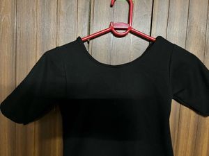 Basic Black Half Sleeve Top