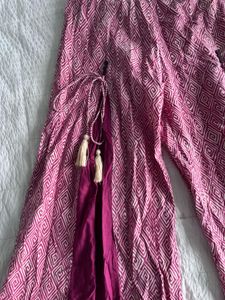 Pink Geometric Print Palazzo Pants