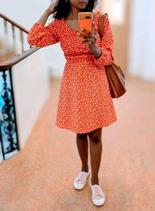 H&amp;M Floral Print Off-Shoulder Dress