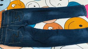 Dark Wash Slant Brand Denim Jeans