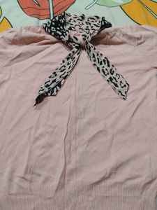Pink Leopard Print Bow top