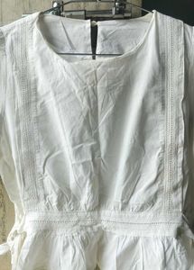 White Puff Sleeve Peplum Top