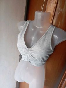 Ruched Grey Tank Top