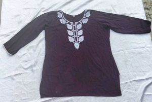 Embroidered Short Cotton Kurti