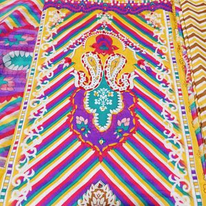 Printed Cotton Unstitched Suit