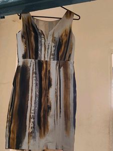Abstract Print Sleeveless Dress