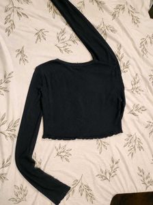 Stylish Navy Blue Henley Top